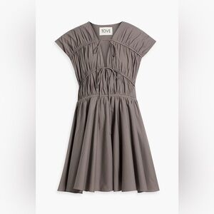 NEW $535 TOVE Clara Sleevless Gathered Detail Dress Grey Organic Cotton 38 S M